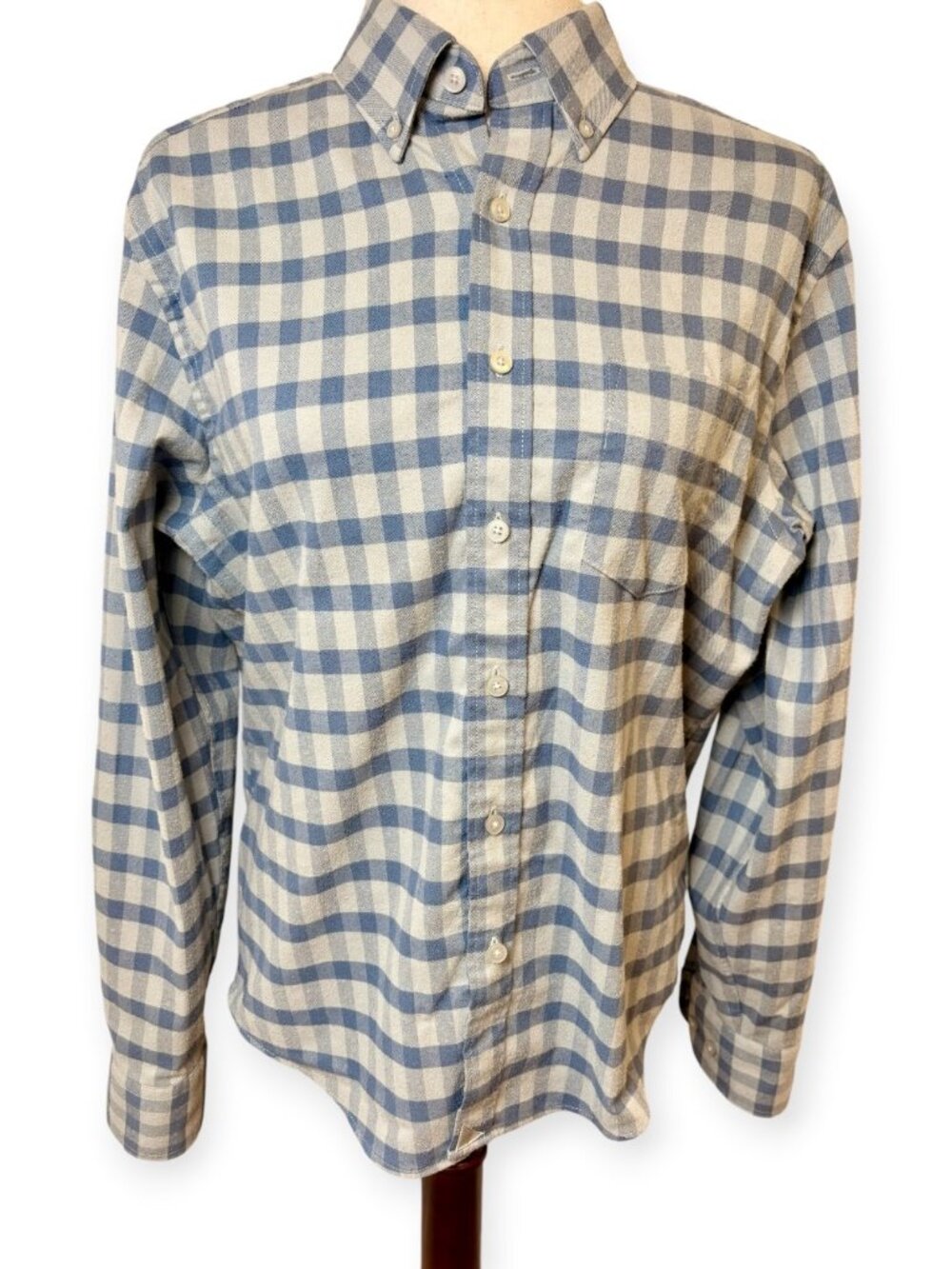 UNTUCKit Archie Blue Gray Plaid Button Down Shirt Men’s Size Small